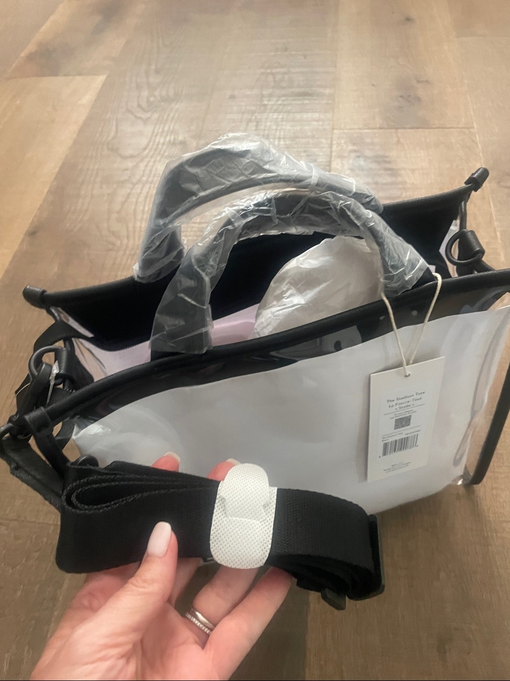 BEIS CLEAR Crossbody Stadium Tote with Black Trim NWT. - Picture 6 of 12